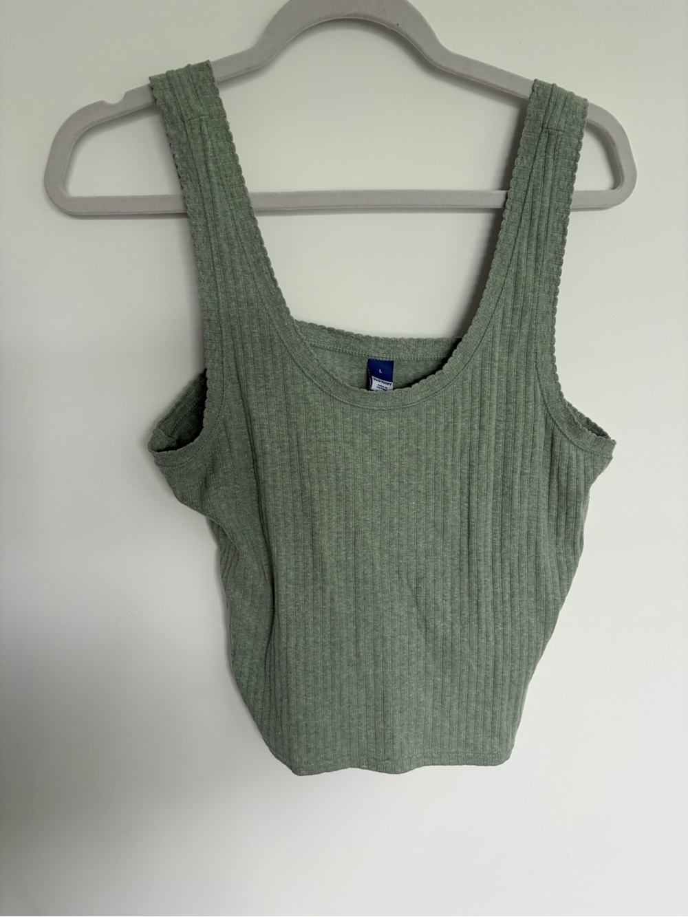 Old Navy Ribbed Cropped Tank Top - Sage Green